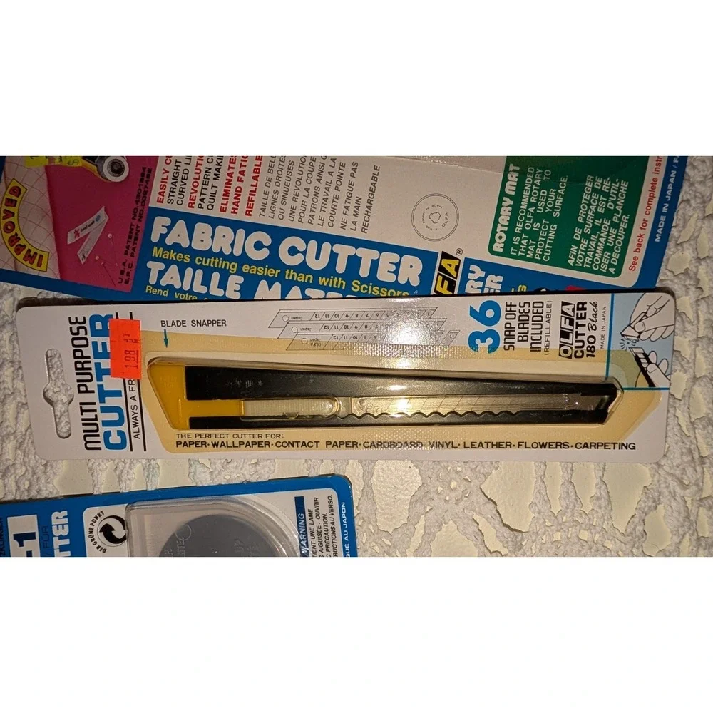 NEW 5pc Vintage OLFA RTY-2/DX , RTY-1/G Rotary‎ Cutter RB45-1 Blades 45mm 28mm